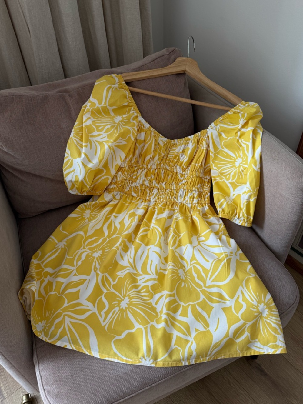 Faithfull Marinelli Floral Mini Dress Yellow Romantic Summer, S - Picture 2 of 13